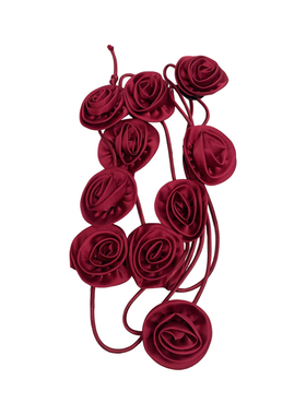 三环路缎面花朵长项链