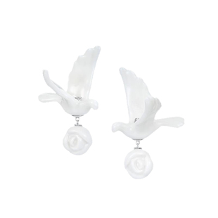 YVMIN尤目x SHUSHUTONG 陶瓷鸽子与玫瑰耳钉设计师新年生日礼物