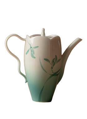 繁野手绘兰花茶壶执壶高颜值陶瓷功夫茶具泡茶壶带球孔过滤不烫手