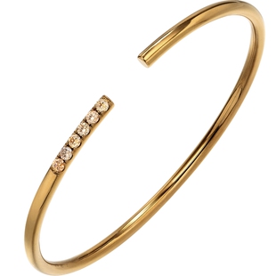 送女友周生生DAILY LUXE 18K啡色黄金腕玩钻石手镯89956K