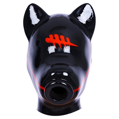 smitizen亮面短耳狗无人机头套硅胶紧身衣连体衣道具猛男mask