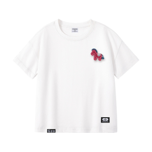 it GROUNDZERO儿童短袖t恤2026马年新款白色上衣男童女童夏装衣服