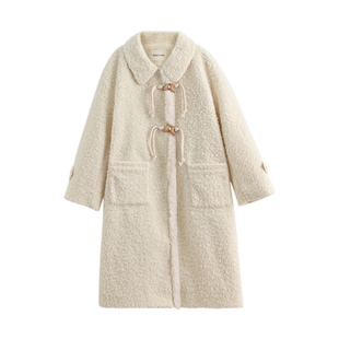 森女部落学院风仿羊羔毛绒大衣女2025新款设计感宽松毛呢外套冬季