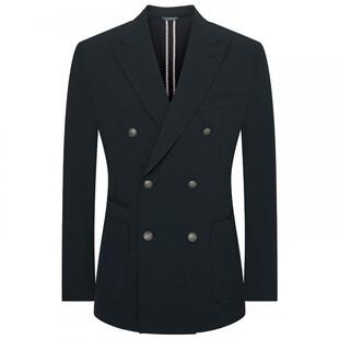 报喜鸟春季新款男士商务休闲双排扣运动西服上衣纯色便西单西外套