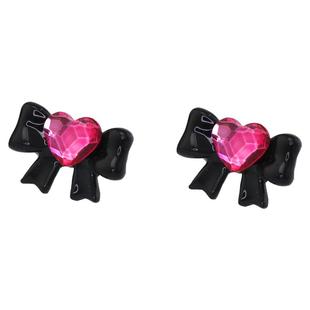 Shinma0.8细杆钛钢树脂手作原创耳钉 耳骨钉蝴蝶结爱心钻亚比土酷