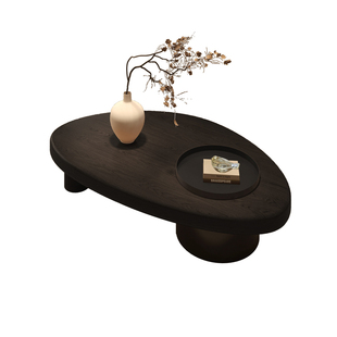 中古风侘寂风实木茶几沙发家用小户型轻奢高级感茶几客厅2025新款