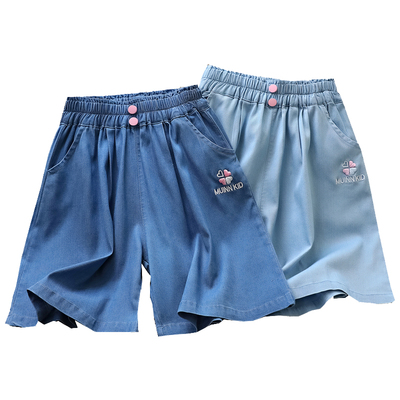 女童牛仔短裤夏季外穿新款天丝薄