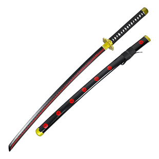 索隆三刀流黑刀秋水和道一文字鬼彻海贼王动漫木刀带鞘COS未开刃