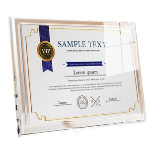 新款加厚亚克力透明金属支架透明授权牌聘书班干部班委评选荣誉证书老师颁发初生会奖励奖品设计荣誉证书
