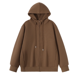 班尼路外套男士咖色复古秋季连帽开衫卫衣男重磅青少年美式夹克LF