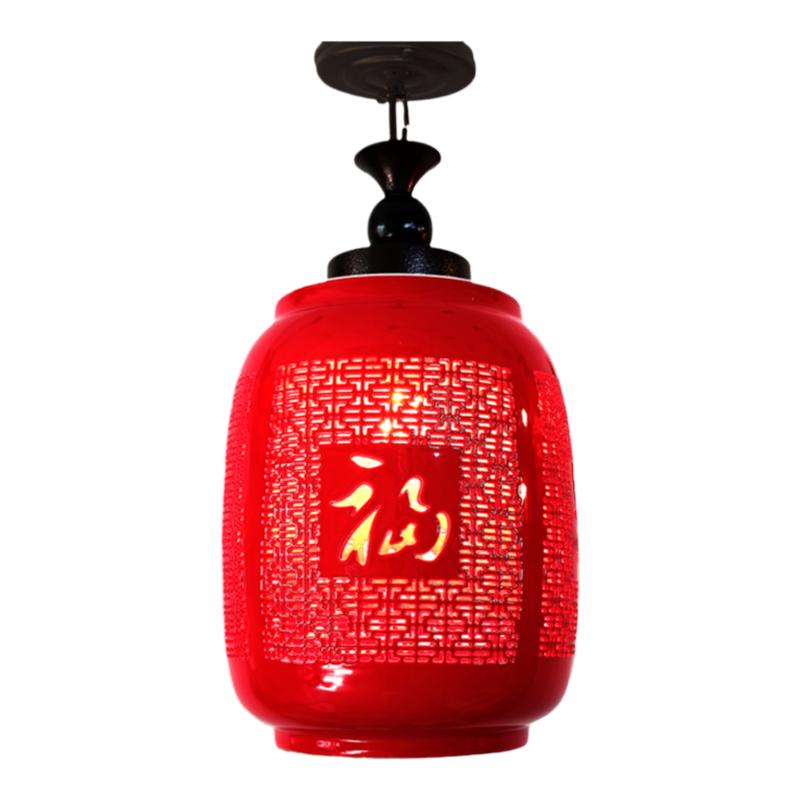 大号景德镇陶瓷走廊户外防水吊灯