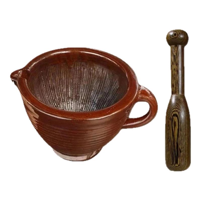 家用擂钵老式擂茶捣辣椒研磨器