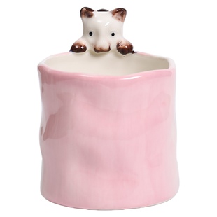 鹿谷川逞罗猫咖啡杯家用特别好看喝水杯子陶瓷杯大容量渐变马克杯