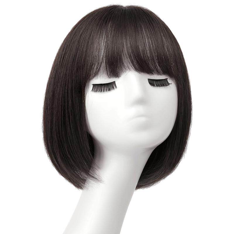 假发女全真发八字自然中长全头套