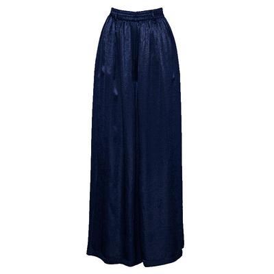 罗衣高级通勤宽松缎面阔腿裤