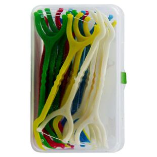 丰禾后槽牙线棒16支装3送一后牙大牙智齿清洁超大牙线棒Y型磨牙签