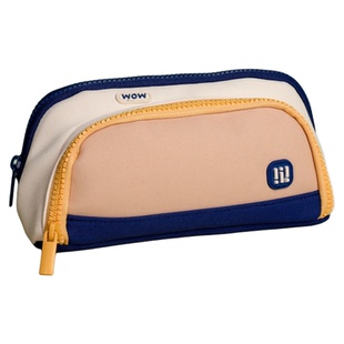 玩物文创拼接笔袋撞色大容量多隔层学生简约文具盒小众设计感新款
