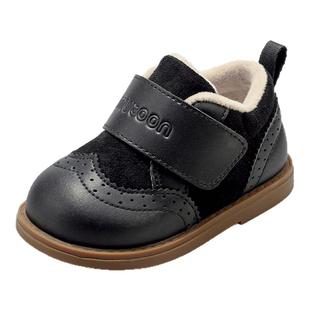 牧童儿童靴子女童洋气小短靴2025冬季新款男童加绒保暖宝宝二棉鞋