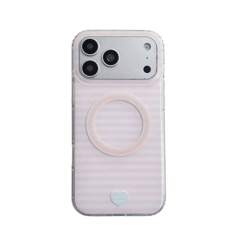 彩色横条纹适用iphone苹果17promax温柔16pro轻薄15女生小众气质包相机ai键IMD磨砂肤感抗指纹磁吸防摔手机壳