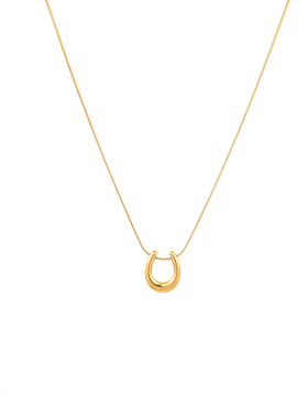 简约百搭金色时尚马蹄吊坠项链女