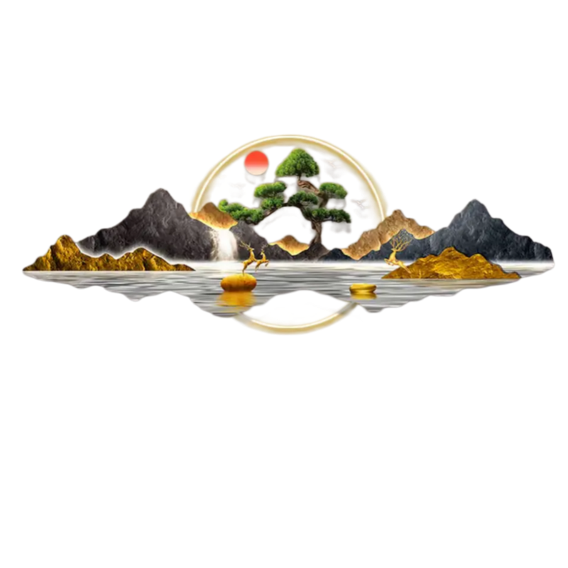 新中式日照金山LED氛围灯画