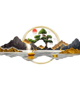 新中式日照金山LED氛围灯画