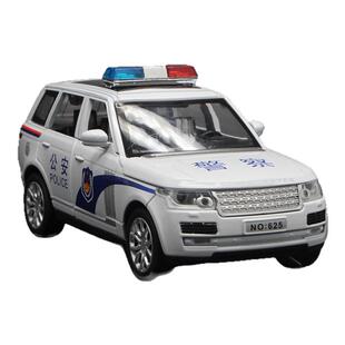 1:32警车模型儿童玩具车合金灯光音乐回力六开门警车男女孩玩具