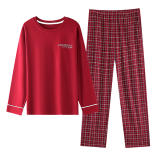 妈妈睡衣春秋季纯棉长袖薄款套头本命年妇女士家居服宽松大码套装