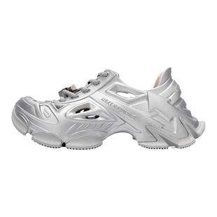 【谢可寅同款】NEXT IMPULSIVE时空银色一脚蹬银色洞洞半拖老爹鞋