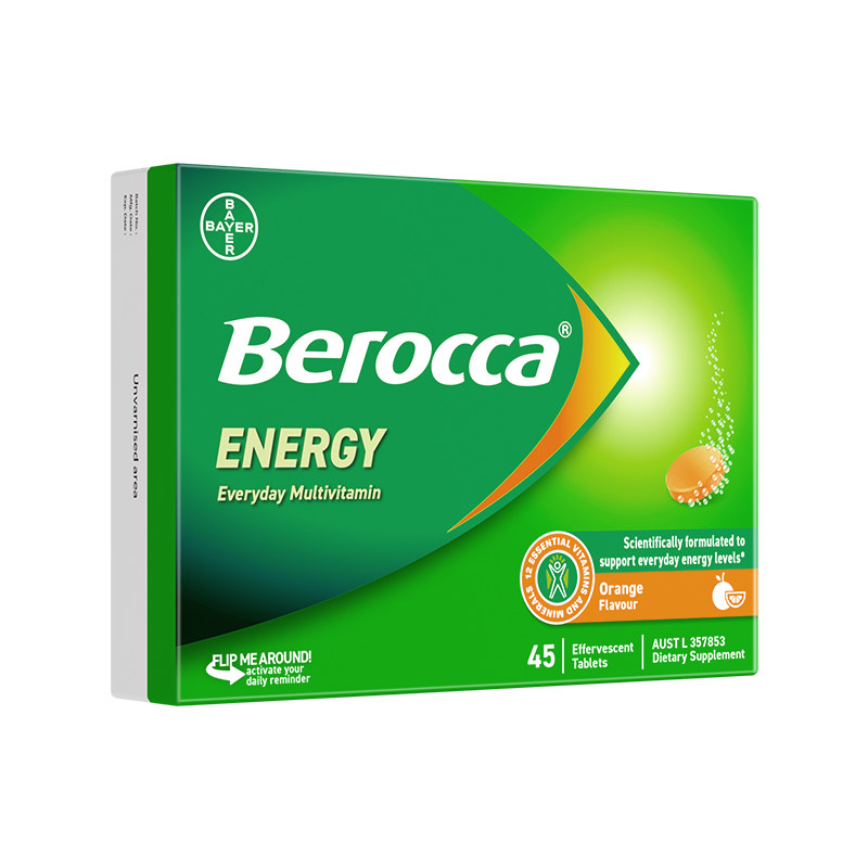 拜耳Berocca宝力加energy泡腾片VB提高免疫力补充体力