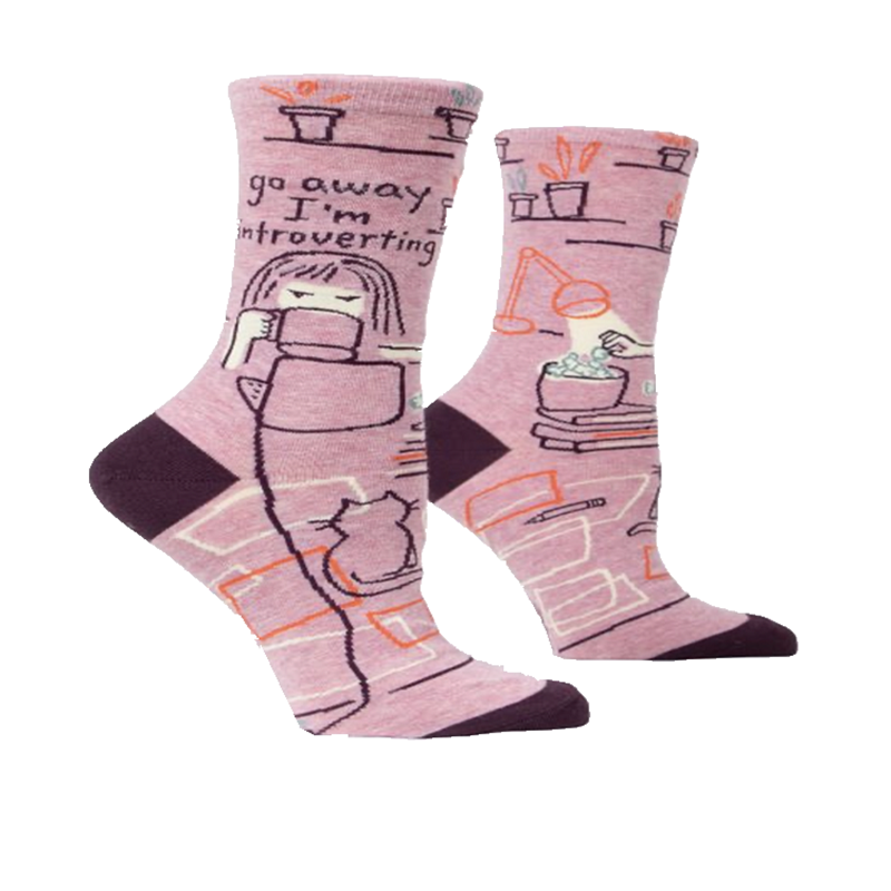 SOCK DAD现货BlueQ花袜子街头艺术手绘插画中筒长袜男女通用薄款