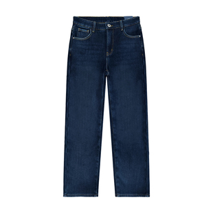 ERQ[门店加厚冬款]901宽松直筒男士加绒弹力牛仔裤男款秋冬保暖