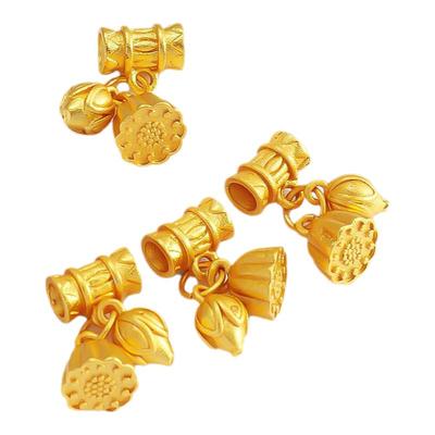 保色哑金莲蓬莲心吊坠diy饰品