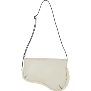 【新年礼物】MANU Atelier 女羔羊毛皮边饰皮革单肩包