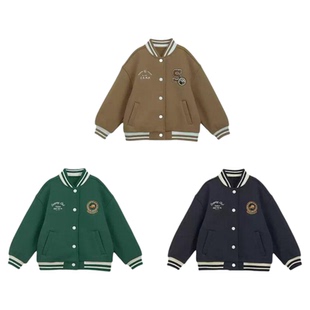出口日韩风童装春秋冬儿童新款外套运动男女童按扣加厚保暖棒球服