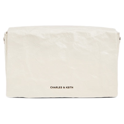 褶皱翻盖式单肩斜挎小方包女