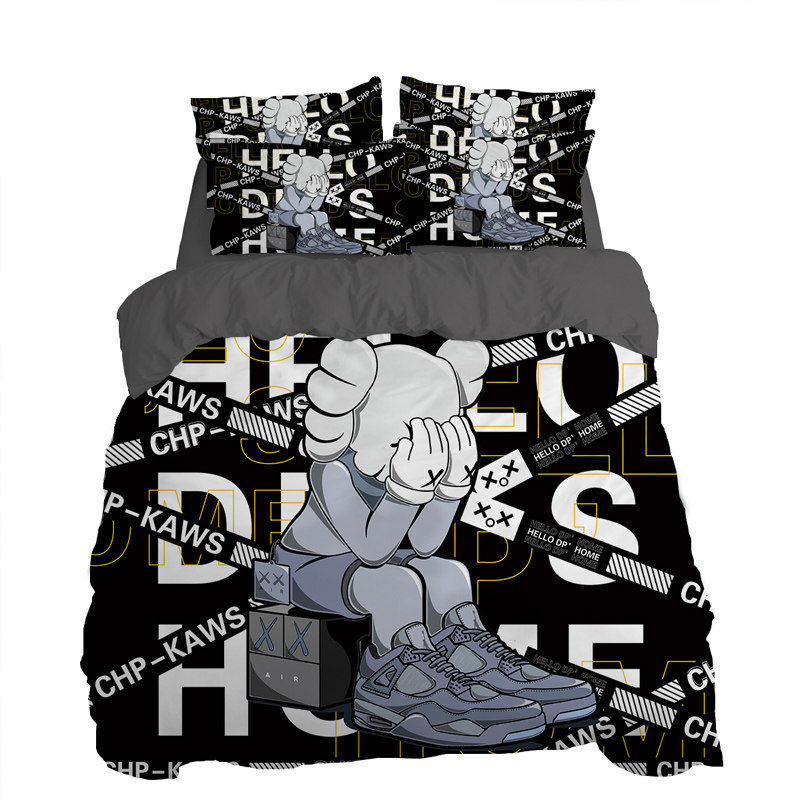 潮牌网红芝麻街四件套个性kaws