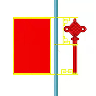 荣达户外城市亮化双面亚克力吸塑发光国旗党旗新农村路灯杆灯箱