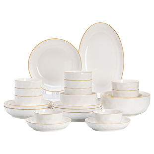 陶瓷碗家用2026新款高颜值餐具套装釉下彩好看的碗碟盘筷碗具饭碗