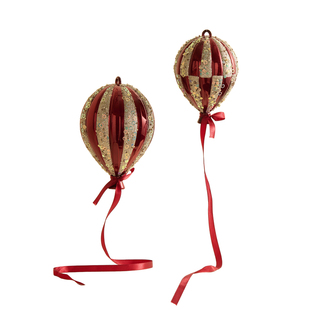 泓瀚圣诞节装饰酒红色热气球挂件圣诞树挂饰商场橱窗场景布置道具