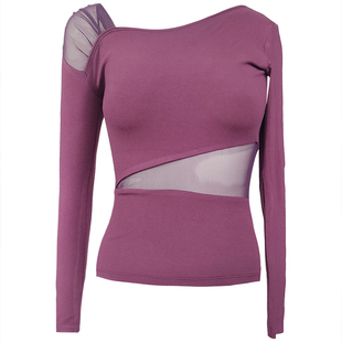 DANCEBABY拉丁舞服装舞衣国标舞长袖上衣女练功服网纱拼接YS337