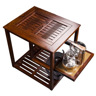 花梨实木茶车带轮移动整套功夫茶具茶盘茶台全自动茶水柜家用木质