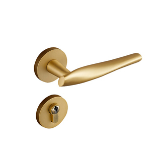 睿高纯铜门锁轻奢全铜门把手法式现代静音磁吸房间室内木门卧室锁