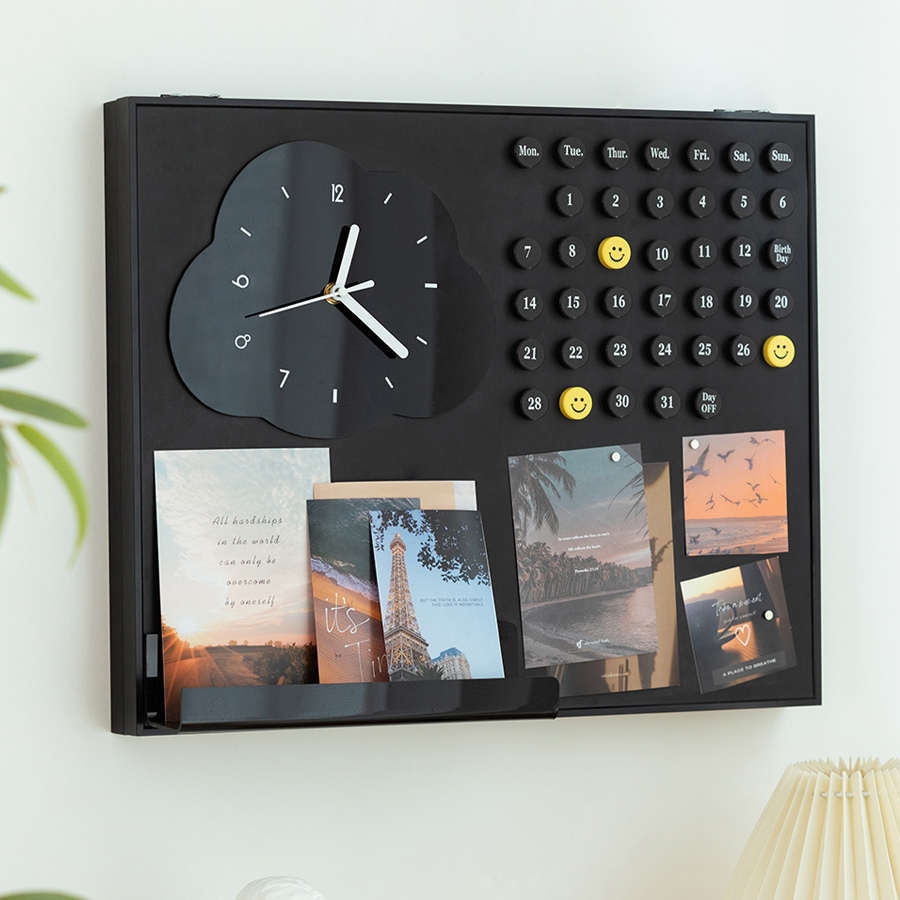 电表箱装饰画带钟表磁吸冰箱贴黑板画餐厅电源开关遮丑神器置物架