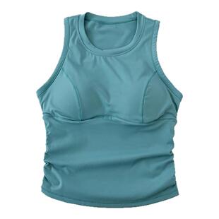 防震健身背心新款瑜伽服训练固定式胸垫内衣跑步外穿聚拢运动文胸