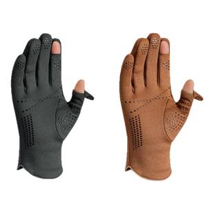 冬季保暖手套男女士户外骑行钓鱼麂皮绒加绒加厚防风防滑触屏手套