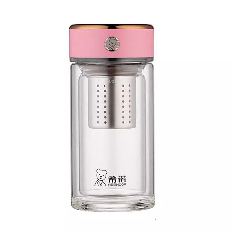 希诺女士双层抗菌玻璃茶杯