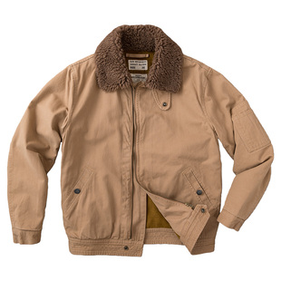 美式复古阿美咔叽羊毛毛领翻领棉袄短款飞行夹克外套男工装棉服潮