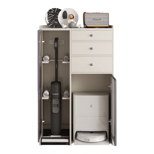 扫地机器人收纳柜高柜添可洗地机置物柜小户型专用扫地机柜子餐柜