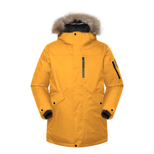 ROYALWAY长款厚羽绒服防风防泼水连帽户外运动休闲男鸭绒外套上衣